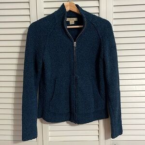 Natural Reflections Teal Bucle Zip Front Jacket Size Small Excellent Condition